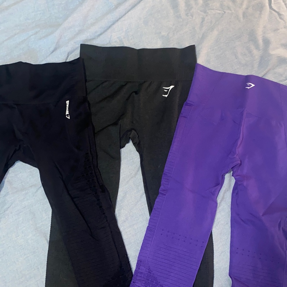 3 pair gym shark leggings. Great Condition, Used.